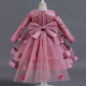 Robe Princesse Rose Manches Longues