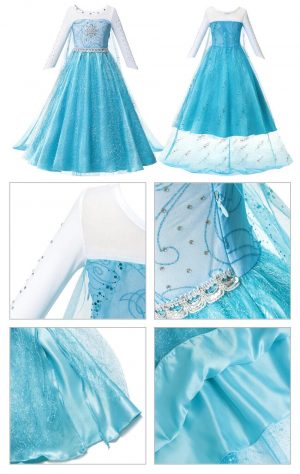 Robe Princesse Elsa Bleue