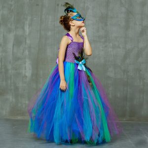 Robe Princesse Paon pour Carnaval et Anniversaire