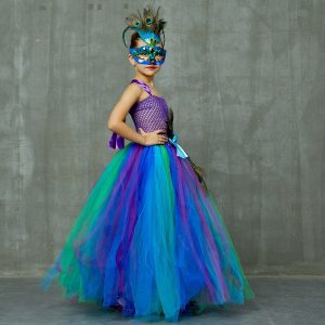 Robe Princesse Paon pour Carnaval et Anniversaire
