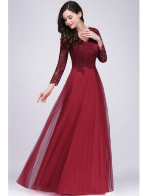 Robe Princesse Femme Manches Longues Rouge