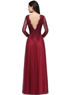 Robe Princesse Femme Manches Longues Rouge
