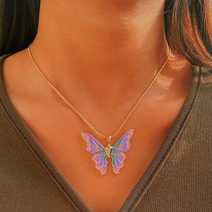 Collier Papillon Multicolore