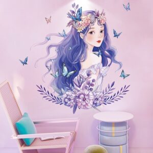 Sticker Princesse Fleurs et Papillons