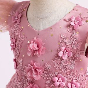Robe de Princesse Rose Étoilée