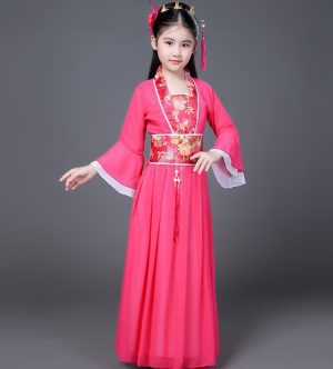 Robe Princesse Chinoise pour Fillette Rose